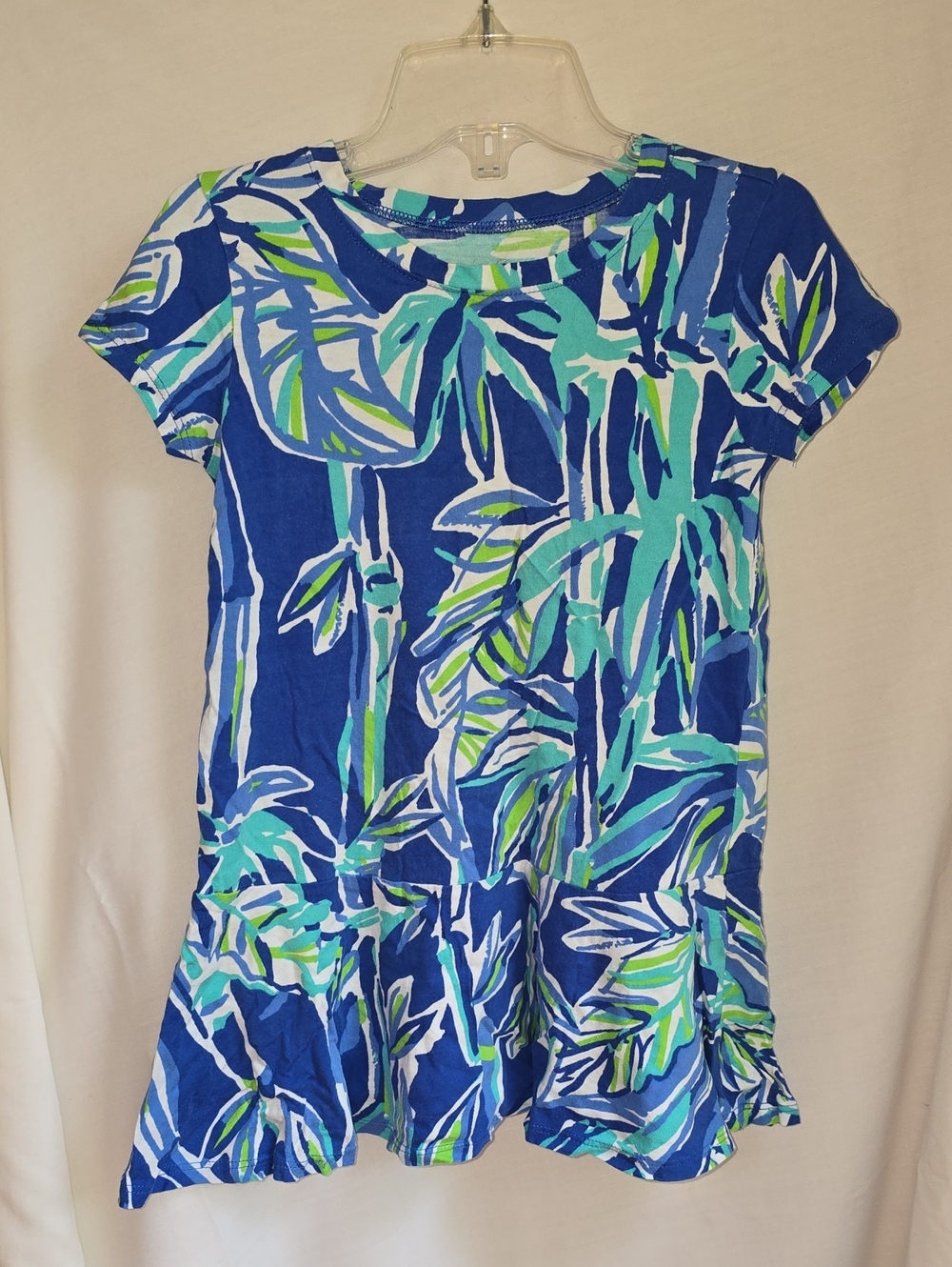 Lilly Pulitzer Blue Aqua Green Tropical Peplum Tabbie Dress